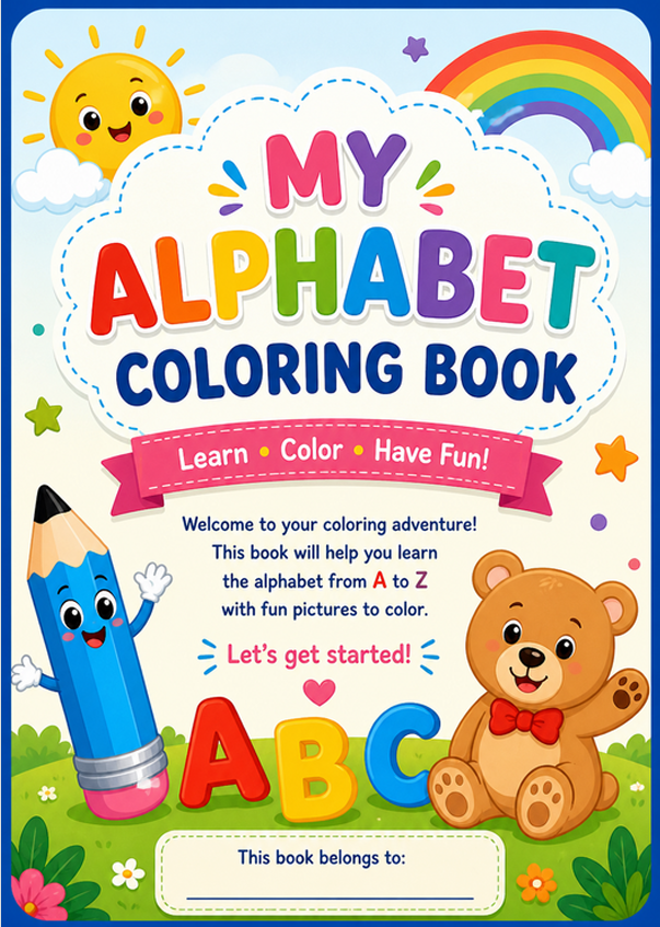 ABC Coloring Book for Kids: Learn Letters A to Z with Fun & Easy Coloring Activities