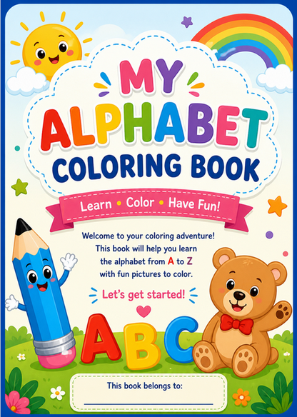 ABC Coloring Book for Kids: Learn Letters A to Z with Fun & Easy Coloring Activities